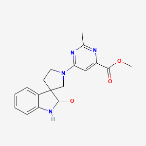 molecular formula C18H18N4O3 B7106163 methyl 2-methyl-6-(2-oxospiro[1H-indole-3,3'-pyrrolidine]-1'-yl)pyrimidine-4-carboxylate 