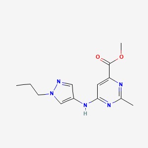 molecular formula C13H17N5O2 B7106181 Methyl 2-methyl-6-[(1-propylpyrazol-4-yl)amino]pyrimidine-4-carboxylate 