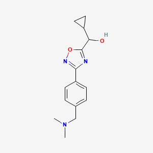 molecular formula C15H19N3O2 B7106233 Cyclopropyl-[3-[4-[(dimethylamino)methyl]phenyl]-1,2,4-oxadiazol-5-yl]methanol 