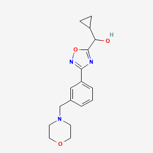 molecular formula C17H21N3O3 B7106258 Cyclopropyl-[3-[3-(morpholin-4-ylmethyl)phenyl]-1,2,4-oxadiazol-5-yl]methanol 