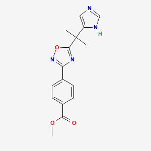 molecular formula C16H16N4O3 B7106260 methyl 4-[5-[2-(1H-imidazol-5-yl)propan-2-yl]-1,2,4-oxadiazol-3-yl]benzoate 