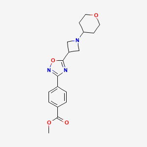 molecular formula C18H21N3O4 B7106405 Methyl 4-[5-[1-(oxan-4-yl)azetidin-3-yl]-1,2,4-oxadiazol-3-yl]benzoate 