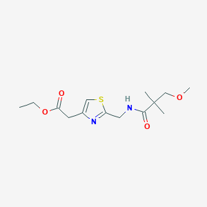 molecular formula C14H22N2O4S B7106626 Ethyl 2-[2-[[(3-methoxy-2,2-dimethylpropanoyl)amino]methyl]-1,3-thiazol-4-yl]acetate 