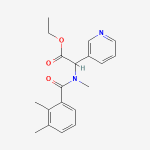 molecular formula C19H22N2O3 B7106654 Ethyl 2-[(2,3-dimethylbenzoyl)-methylamino]-2-pyridin-3-ylacetate 