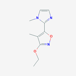 molecular formula C10H13N3O2 B071071 3-ethoxy-4-methyl-5-(1-methyl-1H-imidazol-2-yl)isoxazole CAS No. 194286-92-5