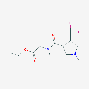 molecular formula C12H19F3N2O3 B7107215 Ethyl 2-[methyl-[1-methyl-4-(trifluoromethyl)pyrrolidine-3-carbonyl]amino]acetate 