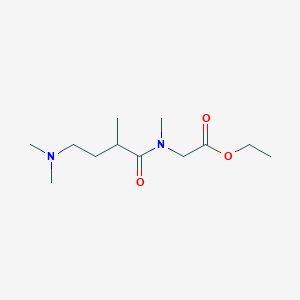 molecular formula C12H24N2O3 B7107231 Ethyl 2-[[4-(dimethylamino)-2-methylbutanoyl]-methylamino]acetate 