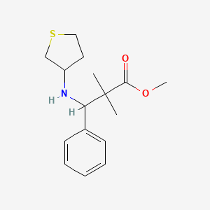 molecular formula C16H23NO2S B7107325 Methyl 2,2-dimethyl-3-phenyl-3-(thiolan-3-ylamino)propanoate 