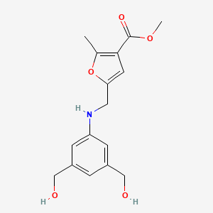 molecular formula C16H19NO5 B7107383 Methyl 5-[[3,5-bis(hydroxymethyl)anilino]methyl]-2-methylfuran-3-carboxylate 