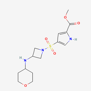 molecular formula C14H21N3O5S B7107518 methyl 4-[3-(oxan-4-ylamino)azetidin-1-yl]sulfonyl-1H-pyrrole-2-carboxylate 