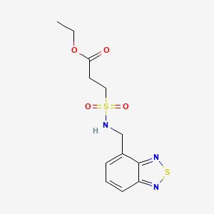 molecular formula C12H15N3O4S2 B7107539 Ethyl 3-(2,1,3-benzothiadiazol-4-ylmethylsulfamoyl)propanoate 