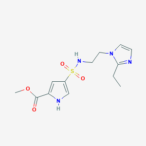 molecular formula C13H18N4O4S B7107624 methyl 4-[2-(2-ethylimidazol-1-yl)ethylsulfamoyl]-1H-pyrrole-2-carboxylate 