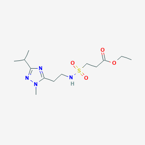 molecular formula C13H24N4O4S B7107717 Ethyl 3-[2-(2-methyl-5-propan-2-yl-1,2,4-triazol-3-yl)ethylsulfamoyl]propanoate 