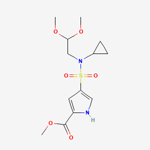 molecular formula C13H20N2O6S B7107811 methyl 4-[cyclopropyl(2,2-dimethoxyethyl)sulfamoyl]-1H-pyrrole-2-carboxylate 