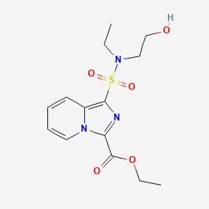 molecular formula C14H19N3O5S B7107952 Ethyl 1-[ethyl(2-hydroxyethyl)sulfamoyl]imidazo[1,5-a]pyridine-3-carboxylate 