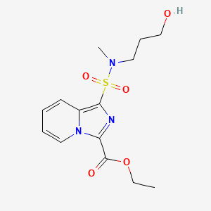 molecular formula C14H19N3O5S B7107953 Ethyl 1-[3-hydroxypropyl(methyl)sulfamoyl]imidazo[1,5-a]pyridine-3-carboxylate 