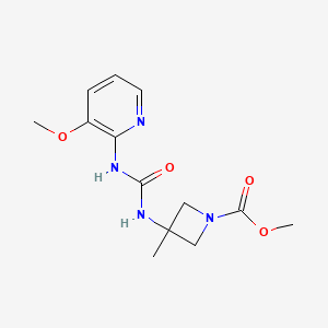 molecular formula C13H18N4O4 B7108049 Methyl 3-[(3-methoxypyridin-2-yl)carbamoylamino]-3-methylazetidine-1-carboxylate 