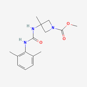 molecular formula C15H21N3O3 B7108055 Methyl 3-[(2,6-dimethylphenyl)carbamoylamino]-3-methylazetidine-1-carboxylate 