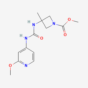 molecular formula C13H18N4O4 B7108068 Methyl 3-[(2-methoxypyridin-4-yl)carbamoylamino]-3-methylazetidine-1-carboxylate 