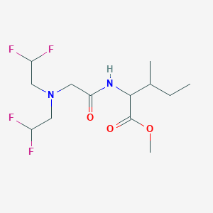 molecular formula C13H22F4N2O3 B7108398 Methyl 2-[[2-[bis(2,2-difluoroethyl)amino]acetyl]amino]-3-methylpentanoate 