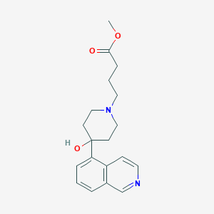 molecular formula C19H24N2O3 B7108589 Methyl 4-(4-hydroxy-4-isoquinolin-5-ylpiperidin-1-yl)butanoate 