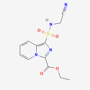 molecular formula C12H12N4O4S B7109011 Ethyl 1-(cyanomethylsulfamoyl)imidazo[1,5-a]pyridine-3-carboxylate 