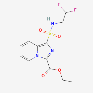 molecular formula C12H13F2N3O4S B7109024 Ethyl 1-(2,2-difluoroethylsulfamoyl)imidazo[1,5-a]pyridine-3-carboxylate 