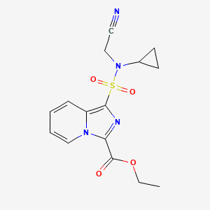 molecular formula C15H16N4O4S B7109036 Ethyl 1-[cyanomethyl(cyclopropyl)sulfamoyl]imidazo[1,5-a]pyridine-3-carboxylate 