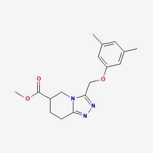 molecular formula C17H21N3O3 B7109455 Methyl 3-[(3,5-dimethylphenoxy)methyl]-5,6,7,8-tetrahydro-[1,2,4]triazolo[4,3-a]pyridine-6-carboxylate 