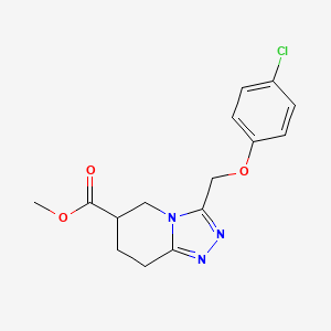 molecular formula C15H16ClN3O3 B7109475 Methyl 3-[(4-chlorophenoxy)methyl]-5,6,7,8-tetrahydro-[1,2,4]triazolo[4,3-a]pyridine-6-carboxylate 