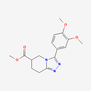 molecular formula C16H19N3O4 B7109496 Methyl 3-(3,4-dimethoxyphenyl)-5,6,7,8-tetrahydro-[1,2,4]triazolo[4,3-a]pyridine-6-carboxylate 