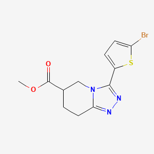 molecular formula C12H12BrN3O2S B7109502 Methyl 3-(5-bromothiophen-2-yl)-5,6,7,8-tetrahydro-[1,2,4]triazolo[4,3-a]pyridine-6-carboxylate 