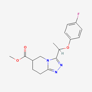 molecular formula C16H18FN3O3 B7109514 Methyl 3-[1-(4-fluorophenoxy)ethyl]-5,6,7,8-tetrahydro-[1,2,4]triazolo[4,3-a]pyridine-6-carboxylate 