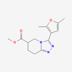 molecular formula C14H17N3O3 B7109521 Methyl 3-(2,5-dimethylfuran-3-yl)-5,6,7,8-tetrahydro-[1,2,4]triazolo[4,3-a]pyridine-6-carboxylate 