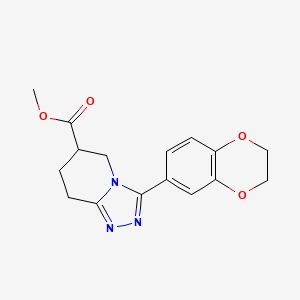 molecular formula C16H17N3O4 B7109553 Methyl 3-(2,3-dihydro-1,4-benzodioxin-6-yl)-5,6,7,8-tetrahydro-[1,2,4]triazolo[4,3-a]pyridine-6-carboxylate 