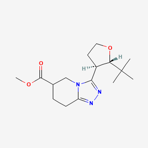 molecular formula C16H25N3O3 B7109563 methyl 3-[(2S,3R)-2-tert-butyloxolan-3-yl]-5,6,7,8-tetrahydro-[1,2,4]triazolo[4,3-a]pyridine-6-carboxylate 