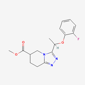 molecular formula C16H18FN3O3 B7109577 Methyl 3-[1-(2-fluorophenoxy)ethyl]-5,6,7,8-tetrahydro-[1,2,4]triazolo[4,3-a]pyridine-6-carboxylate 