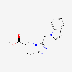 molecular formula C17H18N4O2 B7109584 Methyl 3-(indol-1-ylmethyl)-5,6,7,8-tetrahydro-[1,2,4]triazolo[4,3-a]pyridine-6-carboxylate 