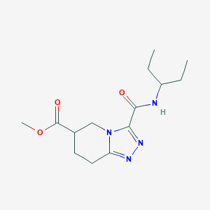 molecular formula C14H22N4O3 B7109589 Methyl 3-(pentan-3-ylcarbamoyl)-5,6,7,8-tetrahydro-[1,2,4]triazolo[4,3-a]pyridine-6-carboxylate 