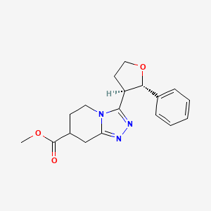 molecular formula C18H21N3O3 B7109622 methyl 3-[(2S,3R)-2-phenyloxolan-3-yl]-5,6,7,8-tetrahydro-[1,2,4]triazolo[4,3-a]pyridine-7-carboxylate 