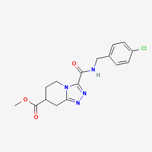 molecular formula C16H17ClN4O3 B7109629 Methyl 3-[(4-chlorophenyl)methylcarbamoyl]-5,6,7,8-tetrahydro-[1,2,4]triazolo[4,3-a]pyridine-7-carboxylate 