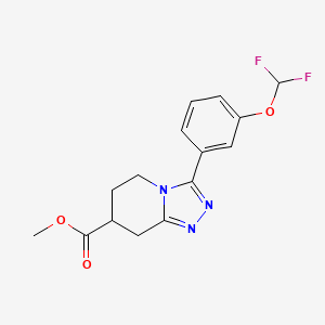 molecular formula C15H15F2N3O3 B7109646 Methyl 3-[3-(difluoromethoxy)phenyl]-5,6,7,8-tetrahydro-[1,2,4]triazolo[4,3-a]pyridine-7-carboxylate 