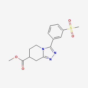 molecular formula C15H17N3O4S B7109652 Methyl 3-(3-methylsulfonylphenyl)-5,6,7,8-tetrahydro-[1,2,4]triazolo[4,3-a]pyridine-7-carboxylate 