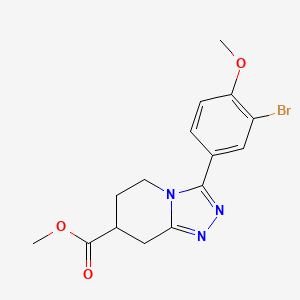 molecular formula C15H16BrN3O3 B7109655 Methyl 3-(3-bromo-4-methoxyphenyl)-5,6,7,8-tetrahydro-[1,2,4]triazolo[4,3-a]pyridine-7-carboxylate 