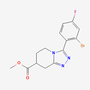 molecular formula C14H13BrFN3O2 B7109663 Methyl 3-(2-bromo-4-fluorophenyl)-5,6,7,8-tetrahydro-[1,2,4]triazolo[4,3-a]pyridine-7-carboxylate 