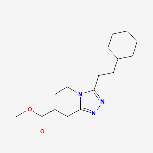 molecular formula C16H25N3O2 B7109670 Methyl 3-(2-cyclohexylethyl)-5,6,7,8-tetrahydro-[1,2,4]triazolo[4,3-a]pyridine-7-carboxylate 