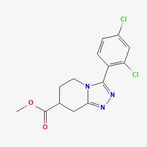 molecular formula C14H13Cl2N3O2 B7109673 Methyl 3-(2,4-dichlorophenyl)-5,6,7,8-tetrahydro-[1,2,4]triazolo[4,3-a]pyridine-7-carboxylate 