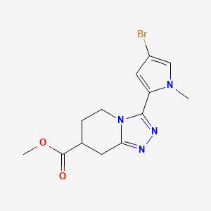 molecular formula C13H15BrN4O2 B7109687 Methyl 3-(4-bromo-1-methylpyrrol-2-yl)-5,6,7,8-tetrahydro-[1,2,4]triazolo[4,3-a]pyridine-7-carboxylate 