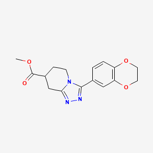 molecular formula C16H17N3O4 B7109694 Methyl 3-(2,3-dihydro-1,4-benzodioxin-6-yl)-5,6,7,8-tetrahydro-[1,2,4]triazolo[4,3-a]pyridine-7-carboxylate 