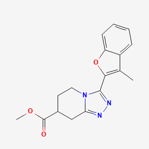 molecular formula C17H17N3O3 B7109706 Methyl 3-(3-methyl-1-benzofuran-2-yl)-5,6,7,8-tetrahydro-[1,2,4]triazolo[4,3-a]pyridine-7-carboxylate 